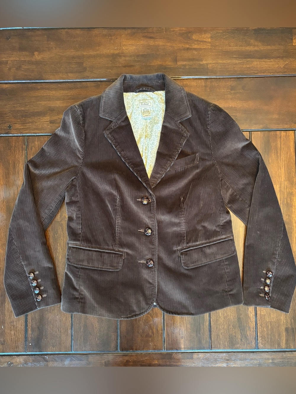 L.L. Bean Vintage Corduroy Jacket Women's 3 Button Sports Coat Blazer Size 10 M